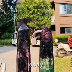 2piec 7.87LB Natural Fluorite crystal Hexagonal point Column Healing Reiki 1334