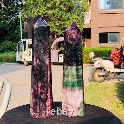 2piec 7.87LB Natural Fluorite crystal Hexagonal point Column Healing Reiki 1334