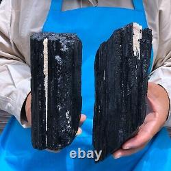 2pieces4.31LB Natural Black Tourmaline Crystal Rough Mineral Specimen 1704