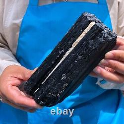 2pieces4.31LB Natural Black Tourmaline Crystal Rough Mineral Specimen 1704