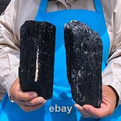 2pieces4.31LB Natural Black Tourmaline Crystal Rough Mineral Specimen 1704