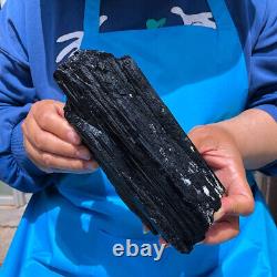 2pieces5.94LB Black Tourmaline Crystal Stone Original Mineral Specimen 654