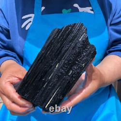 2pieces5.94LB Black Tourmaline Crystal Stone Original Mineral Specimen 654