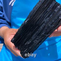 2pieces5.94LB Black Tourmaline Crystal Stone Original Mineral Specimen 654