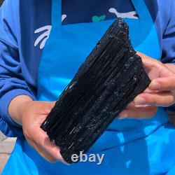 2pieces5.94LB Black Tourmaline Crystal Stone Original Mineral Specimen 654