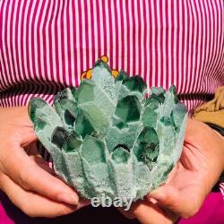 2pieces 3.69LB New Discovery Green Ghost Crystal Cluster Mineral Healing 1821