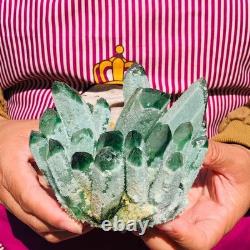 2pieces 3.69LB New Discovery Green Ghost Crystal Cluster Mineral Healing 1821