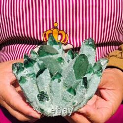 2pieces 3.69LB New Discovery Green Ghost Crystal Cluster Mineral Healing 1821