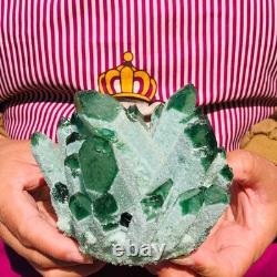 2pieces 3.69LB New Discovery Green Ghost Crystal Cluster Mineral Healing 1821