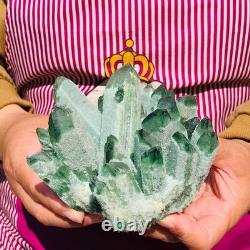 2pieces 3.69LB New Discovery Green Ghost Crystal Cluster Mineral Healing 1821