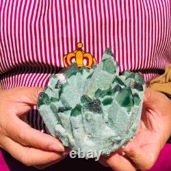 2pieces 3.69LB New Discovery Green Ghost Crystal Cluster Mineral Healing 1821
