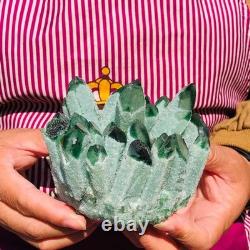 2pieces 3.69LB New Discovery Green Ghost Crystal Cluster Mineral Healing 1821