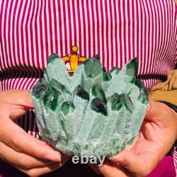 2pieces 3.69LB New Discovery Green Ghost Crystal Cluster Mineral Healing 1821