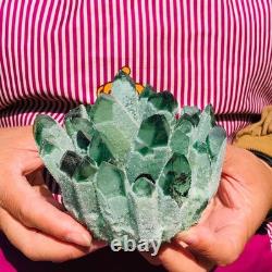 2pieces 3.69LB New Discovery Green Ghost Crystal Cluster Mineral Healing 1821
