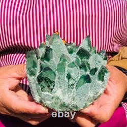2pieces 3.69LB New Discovery Green Ghost Crystal Cluster Mineral Healing 1821