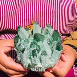 2pieces 3.69LB New Discovery Green Ghost Crystal Cluster Mineral Healing 1821