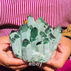 2pieces 3.69LB New Discovery Green Ghost Crystal Cluster Mineral Healing 1821