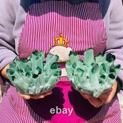 2pieces 3.6LB New Discovery Green Ghost Crystal Cluster Mineral Healing 705