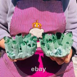 2pieces 3.6LB New Discovery Green Ghost Crystal Cluster Mineral Healing 705