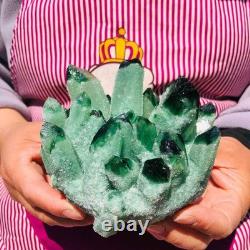 2pieces 3.6LB New Discovery Green Ghost Crystal Cluster Mineral Healing 705
