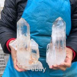 2pieces 4.51LB Natural Clear Quartz Cluster Crystal Mineral Heals Specimen 2974