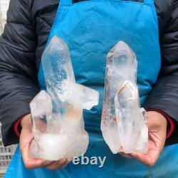 2pieces 4.51LB Natural Clear Quartz Cluster Crystal Mineral Heals Specimen 2974