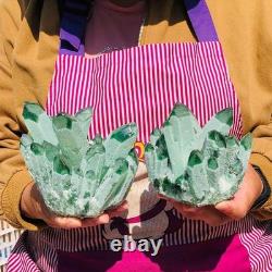 2pieces 4.52LB New Find green PhantomQuartz Crystal Cluster MineralSpecimen 1820