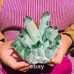 2pieces 4.52LB New Find green PhantomQuartz Crystal Cluster MineralSpecimen 1820