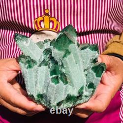2pieces 4.52LB New Find green PhantomQuartz Crystal Cluster MineralSpecimen 1820