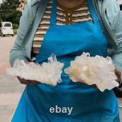 2pieces 4.79LB Natural Clear Quartz Cluster Crystal Mineral Heals Specimen 1465