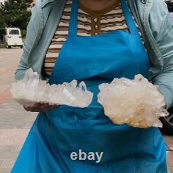 2pieces 4.79LB Natural Clear Quartz Cluster Crystal Mineral Heals Specimen 1465