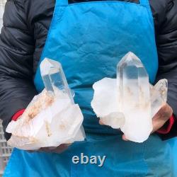 2pieces 5.52LB Natural Clear Quartz Cluster Crystal Mineral Heals Specimen 2975