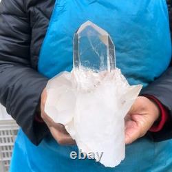 2pieces 5.52LB Natural Clear Quartz Cluster Crystal Mineral Heals Specimen 2975
