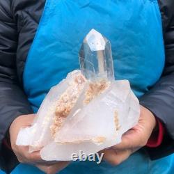 2pieces 5.52LB Natural Clear Quartz Cluster Crystal Mineral Heals Specimen 2975