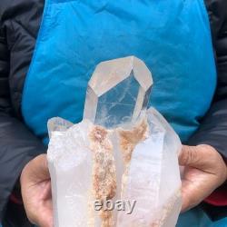 2pieces 5.52LB Natural Clear Quartz Cluster Crystal Mineral Heals Specimen 2975