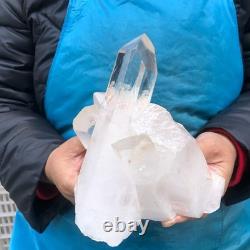 2pieces 5.52LB Natural Clear Quartz Cluster Crystal Mineral Heals Specimen 2975
