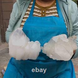 2pieces 6.46LB Natural Clear Quartz Cluster Crystal Mineral Heals Specimen 1454