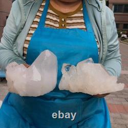 2pieces 6.46LB Natural Clear Quartz Cluster Crystal Mineral Heals Specimen 1454