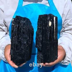 2pieces 7.06 LB Natural Black Tourmaline Crystal Rough Mineral Specimen 1714