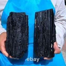 2pieces 7.06 LB Natural Black Tourmaline Crystal Rough Mineral Specimen 1714