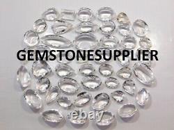 3000. Ct Natural Clear Crystal Quartz Cabochon Gemstone Wholesale Lot 77 Pieces