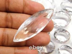 3000. Ct Natural Clear Crystal Quartz Cabochon Gemstone Wholesale Lot 77 Pieces