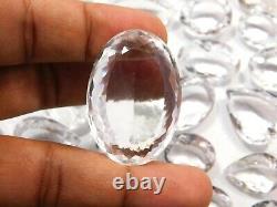 3000. Ct Natural Clear Crystal Quartz Cabochon Gemstone Wholesale Lot 77 Pieces