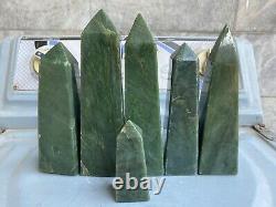3000 grams Rare Nephrite Jade Obelisk Towers points Healing crystal 06 pieces