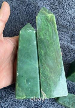 3000 grams Rare Nephrite Jade Obelisk Towers points Healing crystal 06 pieces