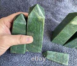 3000 grams Rare Nephrite Jade Obelisk Towers points Healing crystal 06 pieces