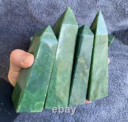 3000 grams Rare Nephrite Jade Obelisk Towers points Healing crystal 06 pieces