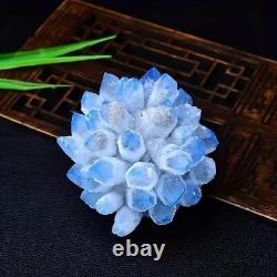 300G Large Rare Baby Blue Phantom Point Quartz Cluster Crystal Home Ornaments