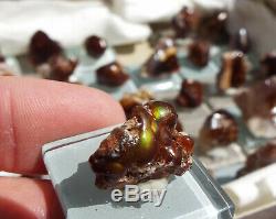 30 Piece Lot Windowed Fire Agate Mounted Display Specimens All With Color