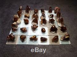 30 Piece Lot Windowed Fire Agate Mounted Display Specimens All With Color